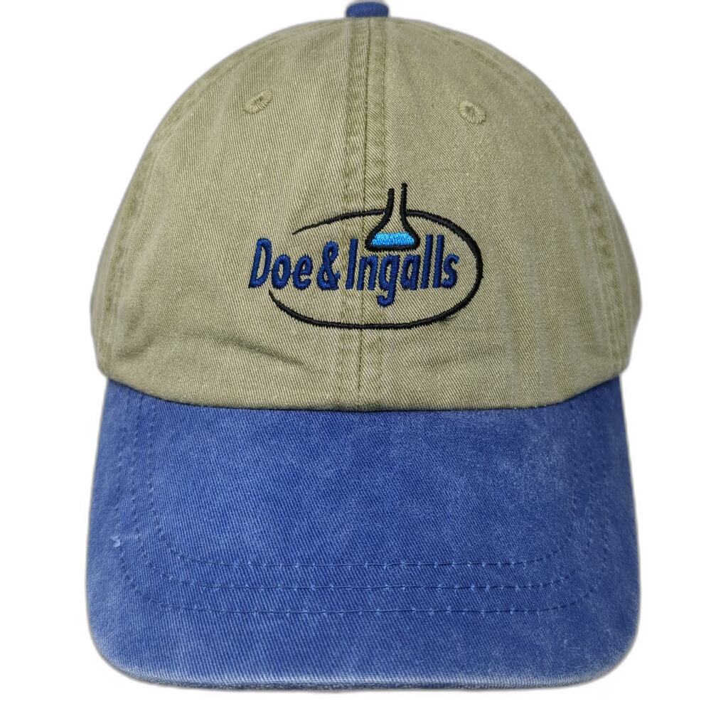 Adams Baseball Cap Green Blue One Size Leather Strapback Embroidered Logo Hat